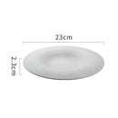 Textured White Wide Rim Ceramic Plate