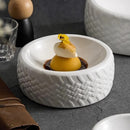 Tire Textured Ceramic Bowl, Round, for Desserts and Appetizers