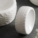 Tire Textured Ceramic Bowl, Round, for Desserts and Appetizers