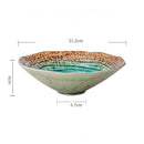 Turquoise Glaze Ceramic Bowl with Rustic Rim