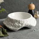 Volcanic Rock Inspired Ceramic White Bowl