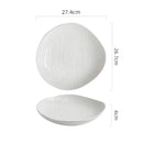 Wave Embossed Ivory Ceramic Plate