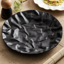 Wavy Rim White Ceramic Plate for Artistic Food Presentation