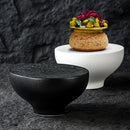White Black Ceramic Pedestal Bowl