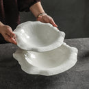 White Ceramic Bowl Sculptural Fine Dining Dish