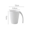 White Ceramic Coffee Mug, Sculptural Curved Handle