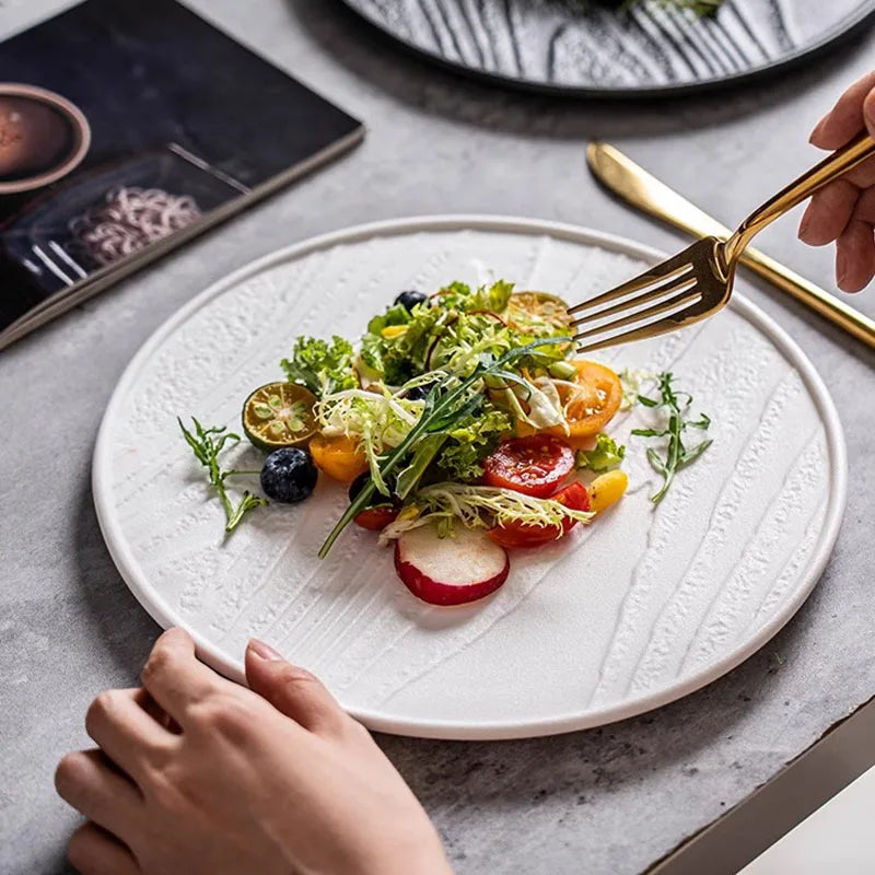 White Ceramic Fine Dining Plate