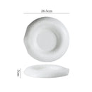White Ceramic Fine Dining Plate, Irregular with Wide Rim