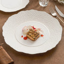 White Hammered Porcelain Plate, for Steak and Desserts, 8.4–12.2 in