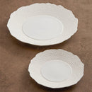 White Hammered Porcelain Plate, for Steak and Desserts, 8.4–12.2 in