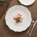 White Hammered Porcelain Plate, for Steak and Desserts, 8.4–12.2 in