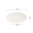 White Hammered Porcelain Plate, for Steak and Desserts, 8.4–12.2 in