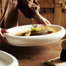 White Oval Ceramic Plate for Exquisite Fish Presentations