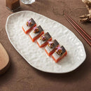 White Oval Ceramic Serving Platter for Sushi & Appetisers