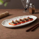 White Oval Ceramic Serving Platter for Sushi & Appetisers