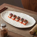 White Oval Ceramic Serving Platter for Sushi & Appetisers