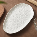 White Oval Ceramic Serving Platter for Sushi & Appetisers