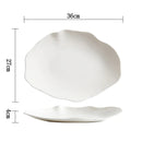 White Oval Wavy-Edge Ceramic Plate for Elegant Serving