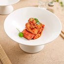 White Pedestal Ceramic Bowl, for Soup and Pasta, 5.9–9.8 in
