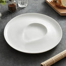 White Round Ceramic Plate With Irregular Inner Shape