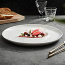 White Round Ceramic Plate With Irregular Inner Shape