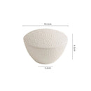 White Round Dotted Textured Ceramic Bowl with Lid