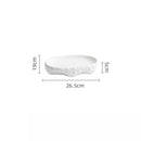 White Rustic Oval Plate with Textured Stone Edge