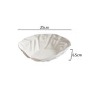White Sculpted Ceramic Plate, Irregular, for Appetizers and Desserts