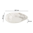 White Sculpted Ceramic Plate, Irregular, for Appetizers and Desserts