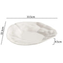 White Sculpted Ceramic Plate, Irregular, for Appetizers and Desserts