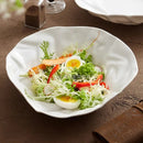 White Sculpted Ceramic Plate, Irregular, for Appetizers and Desserts