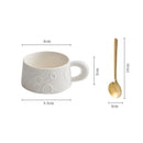 White Textured Ceramic Coffee Cup, Moon Crater Design