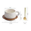 White Textured Ceramic Coffee Cup, Moon Crater Design