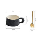 White Textured Ceramic Coffee Cup, Moon Crater Design