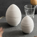 White Textured Egg Shaped Ceramic Bowl