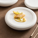 White Textured Rim Ceramic Plate for Food Plating