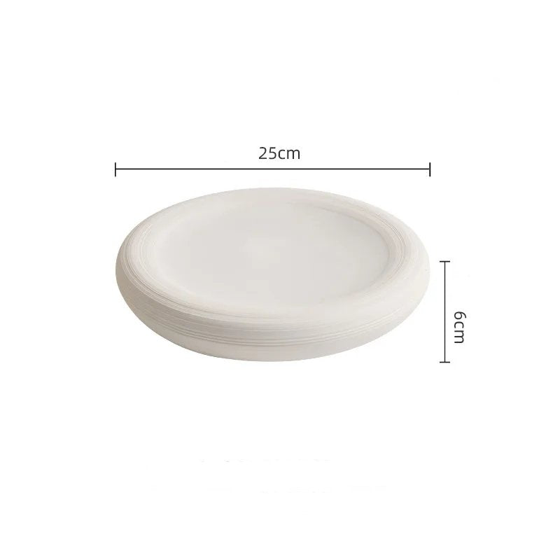 White Textured Rim Ceramic Plate for Food Plating