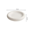 White Textured Rim Ceramic Plate for Food Plating