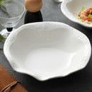 White Textured Rim Deep Plate