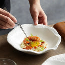 White Textured Rim Deep Plate