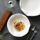 White Textured Rim Deep Plate