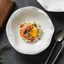 White Textured Rim Deep Plate