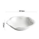 White Textured Rim Deep Plate