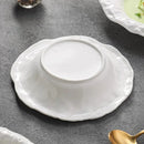 White Textured Wave-Edge Ceramic Plate