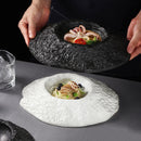 White Volcanic Crater Ceramic Plate