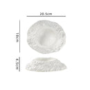 White Volcanic Ceramic Dinner Plate, Deep Centre, 8–10 in