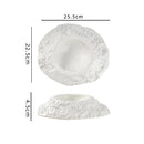White Volcanic Ceramic Dinner Plate, Deep Centre, 8–10 in