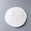 White Wood Pattern Ceramic Plate