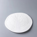White Wood Pattern Ceramic Plate