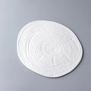 White Wood Pattern Ceramic Plate
